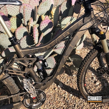 Cerakoted Mountain Bike Frame In Graphite Black And Burnt Bronze