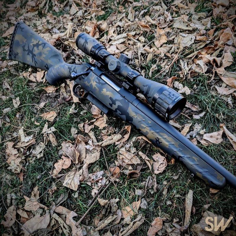 Bolt Action Rifle in a Gold Camo Finish by WEB USER | Cerakote