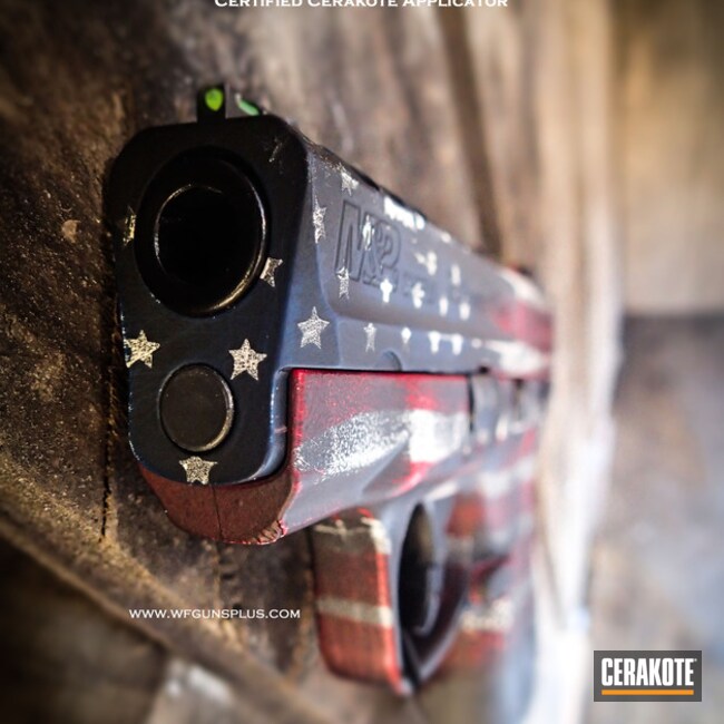 Smith And Wesson Handgun In A Battleworn American Flag Finish By Web User Cerakote 2520