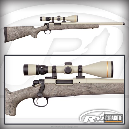 Powder Coating: Graphite Black H-146,Leupold Scope,Bolt Action Rifle,Remington 700 .308,DESERT VERDE H-256