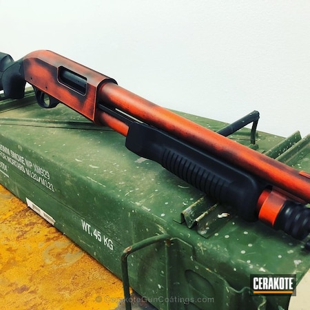 Powder Coating: Hunter Orange H-128,Graphite Black H-146,Distressed,Shotgun,Pump-action Shotgun
