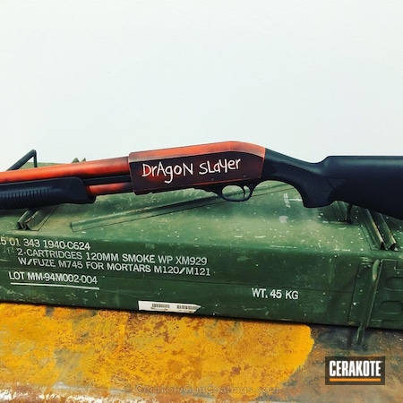 Powder Coating: Hunter Orange H-128,Graphite Black H-146,Distressed,Shotgun,Pump-action Shotgun