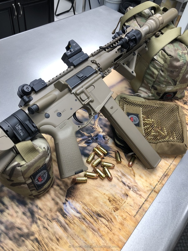 Custom Coated AR Pistol and Silencer by Paul Contrino | Cerakote