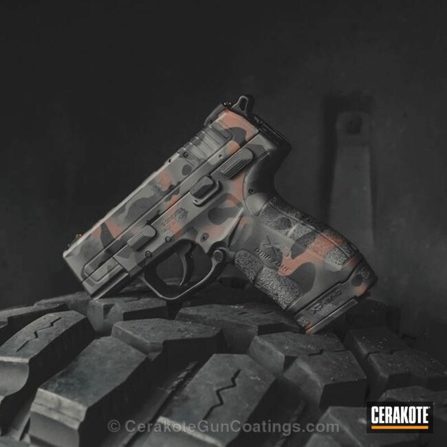 Cerakoted Custom Mad Land Camo Finish On This Springfield Xd Handgun