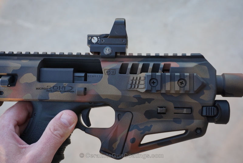Micro Roni Firearm Stabilizer in a MAD Land Camo Finish by DAVID | Cerakote