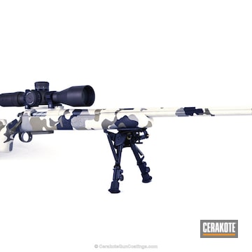 Cerakoted Bolt Action Rifle In A Snow Multicam Finish