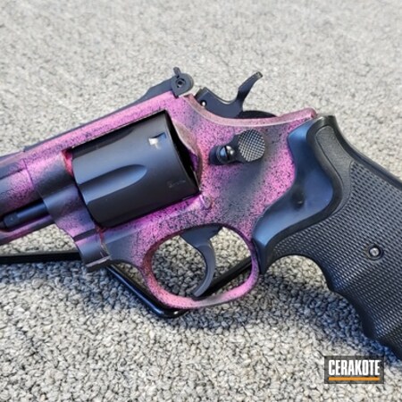 Powder Coating: Custom Splatter,Model 66,Smith & Wesson,Graphite Black H-146,Custom Cerakote,S&W 357 Magnum,SIG™ PINK H-224,Revolver,.357,Pink Camo,Custom
