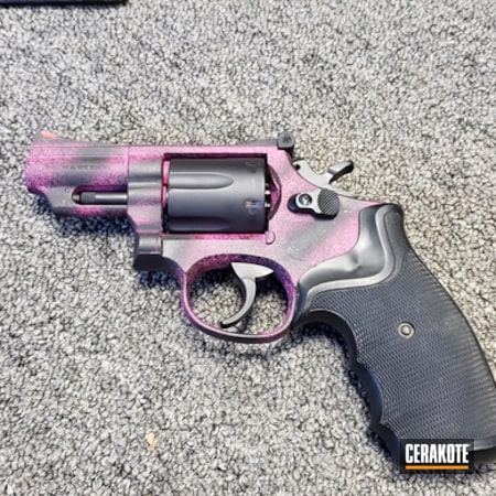 Powder Coating: Custom Splatter,Model 66,Smith & Wesson,Graphite Black H-146,Custom Cerakote,S&W 357 Magnum,SIG™ PINK H-224,Revolver,.357,Pink Camo,Custom