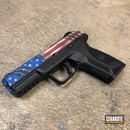 Powder Coating: Bright White H-140,Graphite Black H-146,NRA Blue H-171,Pistol,American Flag,FIREHOUSE RED H-216,Ruger,Ruger Security 9