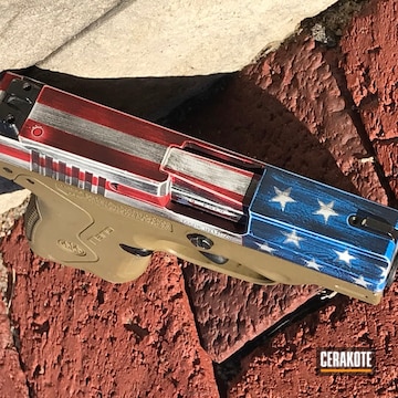 Cerakoted Battleworn American Flag Beretta Nano Handgun
