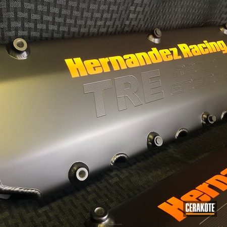 Powder Coating: Hunter Orange H-128,Graphite Black H-146,Electric Yellow H-166,Automotive,Valve Covers,More Than Guns
