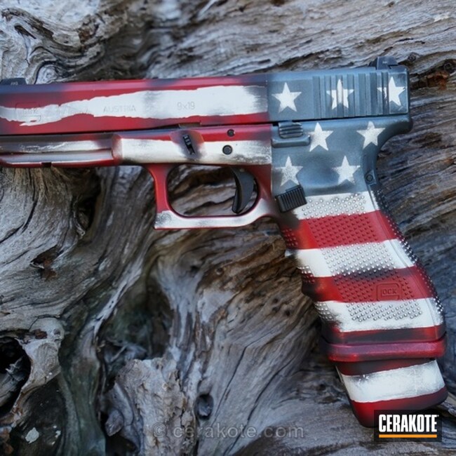 Glock 17 Handgun In An American Flag Cerakote Finish By Web User Cerakote 0330