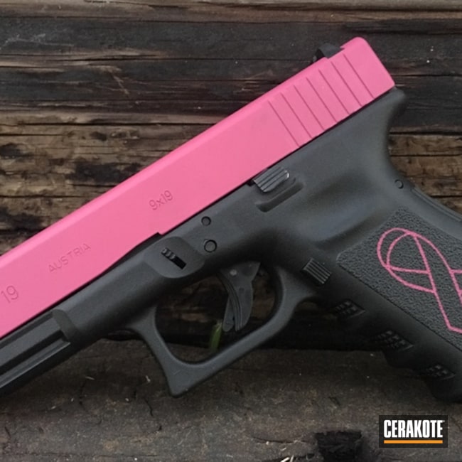 Cerakoted Glock 19 Pink Ribbon Themed Handgun