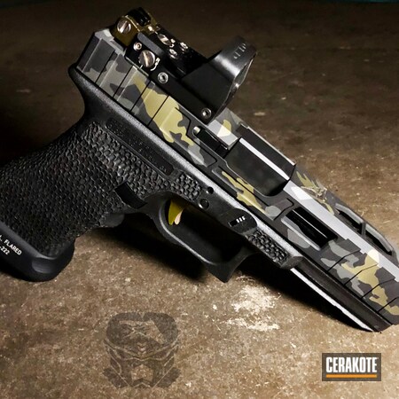 Powder Coating: HAZEL GREEN H-204,Graphite Black H-146,Glock,Custom Glock Slide,Black Multi Cam,MultiCam Black,Pistol,MultiCam,Sniper Grey H-234,Stippled,Glock 17