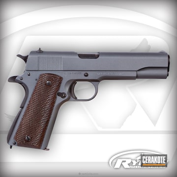 Cerakoted Ithaca 1911 In Graphite Black And Stone Grey