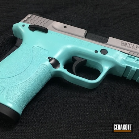 Powder Coating: Conceal Carry,Smith & Wesson,Two Tone,Nichols Guns Custom Shop,Satin Mag H-147,Robin's Egg Blue H-175,Smith & Wesson M&P Shield EZ