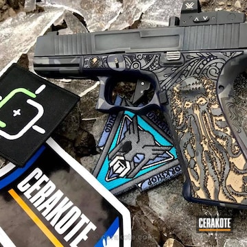 Cerakoted Engraved And Coated Glock 17 Handgun