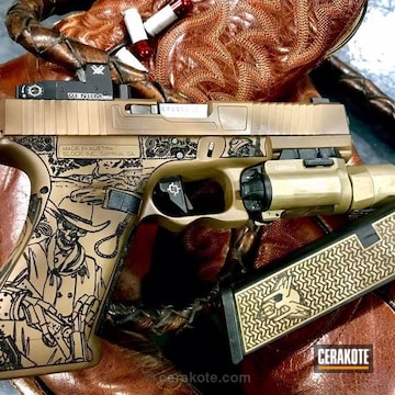 Cerakoted Custom Coated And Engraved Glock 17 Handgun