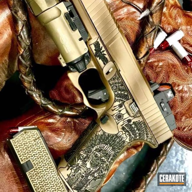 Custom Coated and Engraved Glock 17 Handgun by Web User