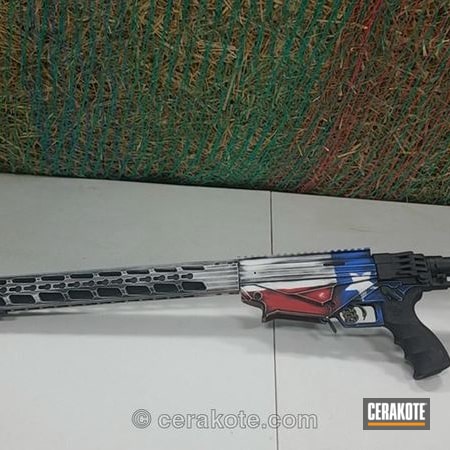 Powder Coating: Graphite Black H-146,Texas Flag,NRA Blue H-171,Stormtrooper White H-297,USA,American Flag,FIREHOUSE RED H-216,Ruger,Bolt Action Rifle,Distressed American Flag