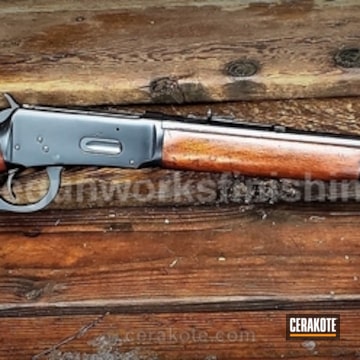 Cerakoted Lever Action Rifle Finished In H-146 Graphite Black