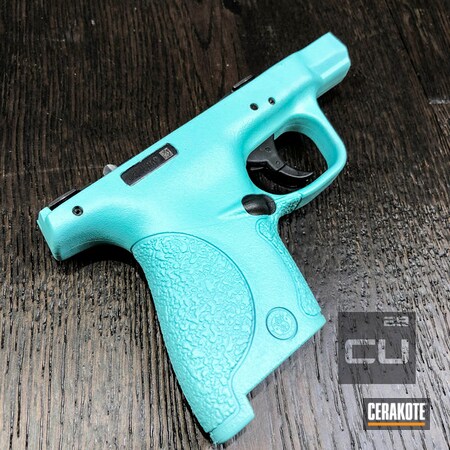 Powder Coating: Smith & Wesson,M&P Shield,Frame,Handguns,Pistol,Robin's Egg Blue H-175,Solid Tone