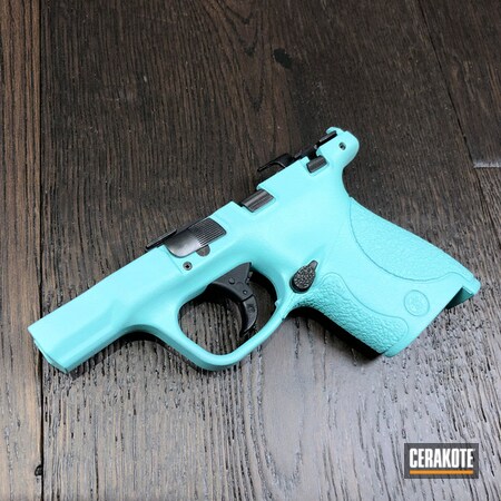 Powder Coating: Smith & Wesson,M&P Shield,Frame,Handguns,Pistol,Robin's Egg Blue H-175,Solid Tone