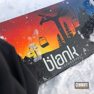 Cerakoted Blank Snowboards With Winter Sports Theme