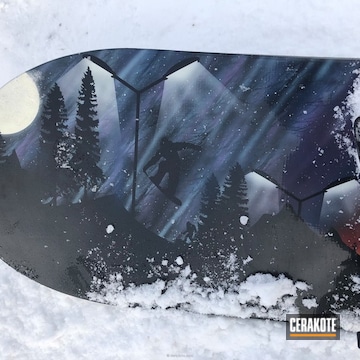 Cerakoted Custom Night Scene On Blank Snowboards