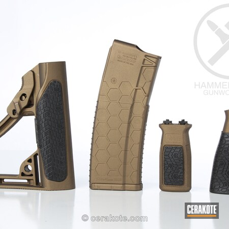 Powder Coating: AR-15,Burnt Bronze H-148,Daniel Defense,Gun Parts,Hexmag
