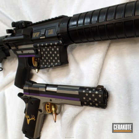 Powder Coating: Matching Set,Graphite Black H-146,Wounded Warrior,Pistol,Gold H-122,Wounded Warriors In Action,Bright Purple H-217,Tactical Rifle,American Flag,Titanium H-170,WWIA