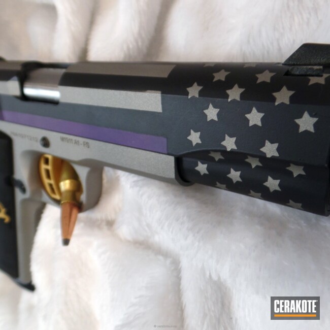 Cerakoted Wwia 1911 Thin Purple Line Handgun
