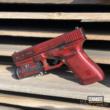 Cerakoted Custom Red On This Glock 20 Handgun