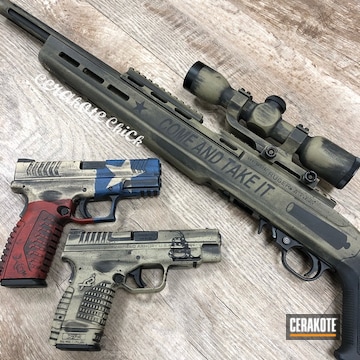 Cerakoted Custom Coated Ruger 10/22 And Springfield Handguns