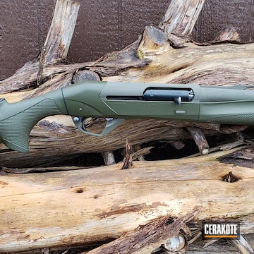 Cerakoted Benelli Sbe3 Shotgun Done In Magpul Foliage Green And Mil Spec O.d. Green
