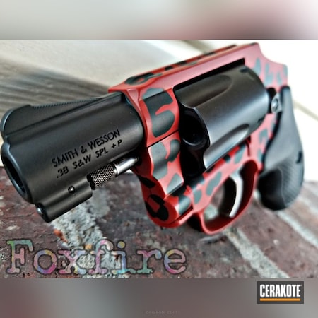 Powder Coating: Leopard Print,Smith & Wesson,Two Tone,BLACKOUT E-100,Revolver,USMC Red H-167
