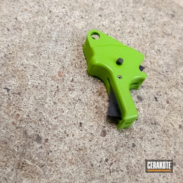 Cerakoted Apex Tactical Trigger Done In H-168 Zombie Green