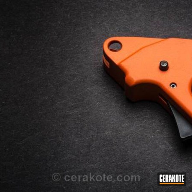 Cerakoted Apex Tactical Trigger Done In H-128 Hunter Orange