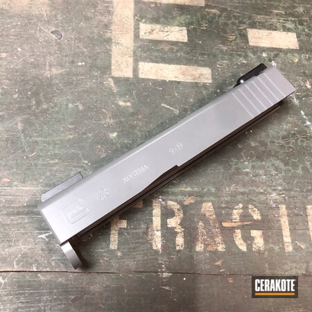 Powder Coating: Glock 43,Slide,Glock,Cerakote Elite Series,Armor Black H-190,Concrete E-160