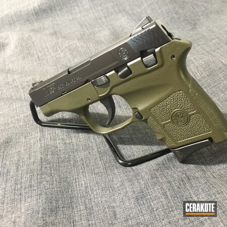 Powder Coating: Smith & Wesson,Two Tone,BLACKOUT E-100,Pistol,Bodyguard,O.D. Green H-236