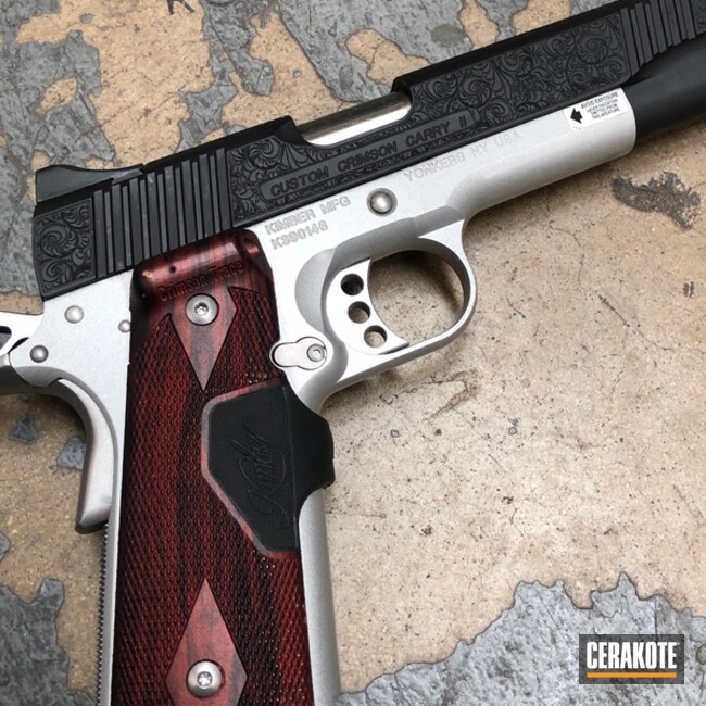 Cerakoted Kimber 1911 With Laser Engraving And Armor Black
