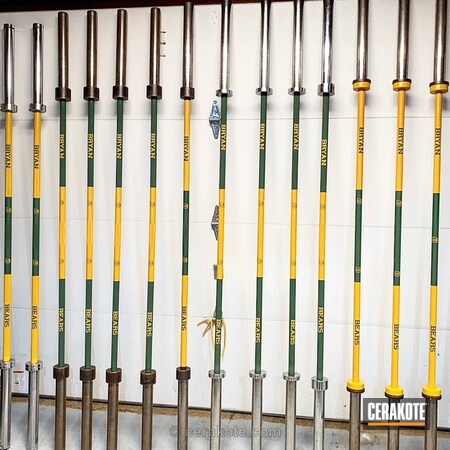 Powder Coating: DEWALT YELLOW H-126,Weight Lifting,Weight,Fitness,Highland Green H-200,Barbells,Weights,More Than Guns,Olympic Bars