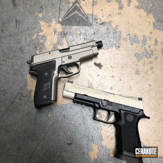 Cerakoted Sig Sauer Handguns With Stainless And Bright Nickel
