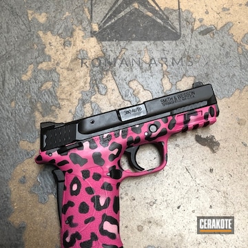 Cerakoted Pink Camo Finished Handgun