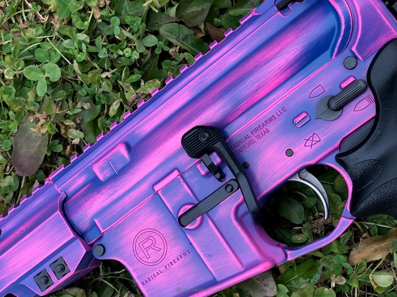 Pink Chassis Rifle Custom Distressed Pink and Purple Tactical Rifle by Web User | Cerakote
