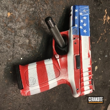 Cerakoted Distressed American Flag Finished S&w Handgun