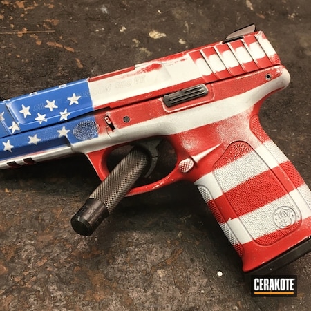 Powder Coating: Smith & Wesson,Distressed,NRA Blue H-171,Pistol,Stormtrooper White H-297,SD9VE,American Flag,FIREHOUSE RED H-216,Smith & Wesson SD9