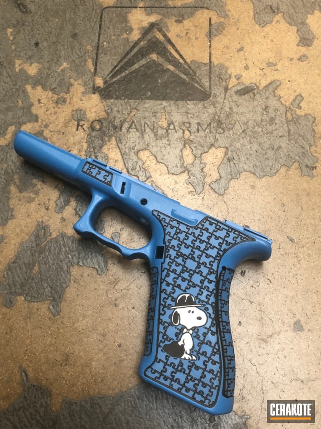 Custom Laser Engraved And Coated Glock Frame By Abelardo Roman Cerakote