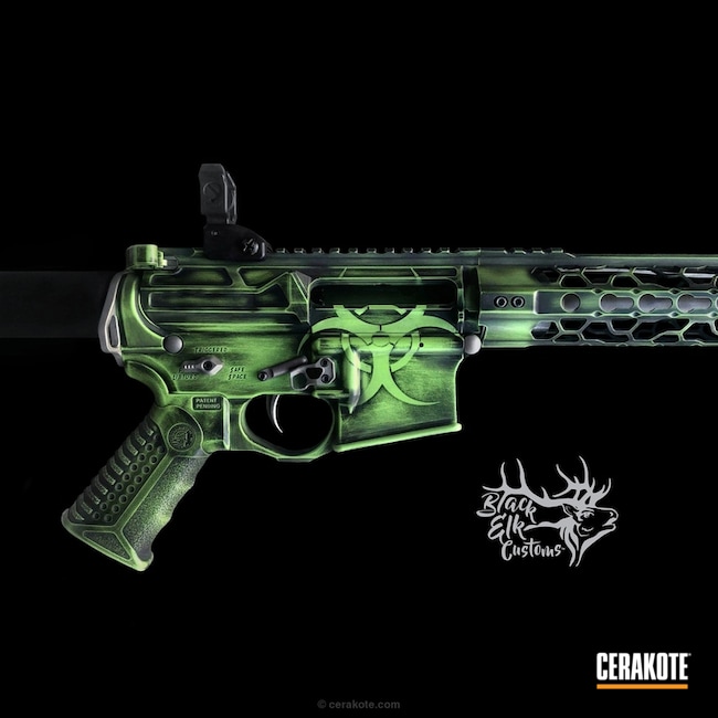 Cerakoted: Graphite Black H-146,Spikes Receiver,Zombie Green H-168,Tactical Rifle,Apocalypse,Odinworks,AR-15