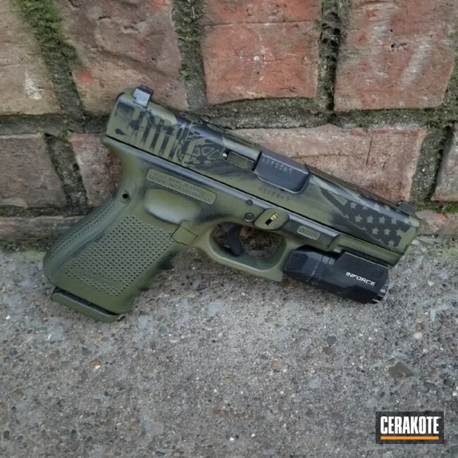 Cerakoted Battleworn Glock 19 Handgun